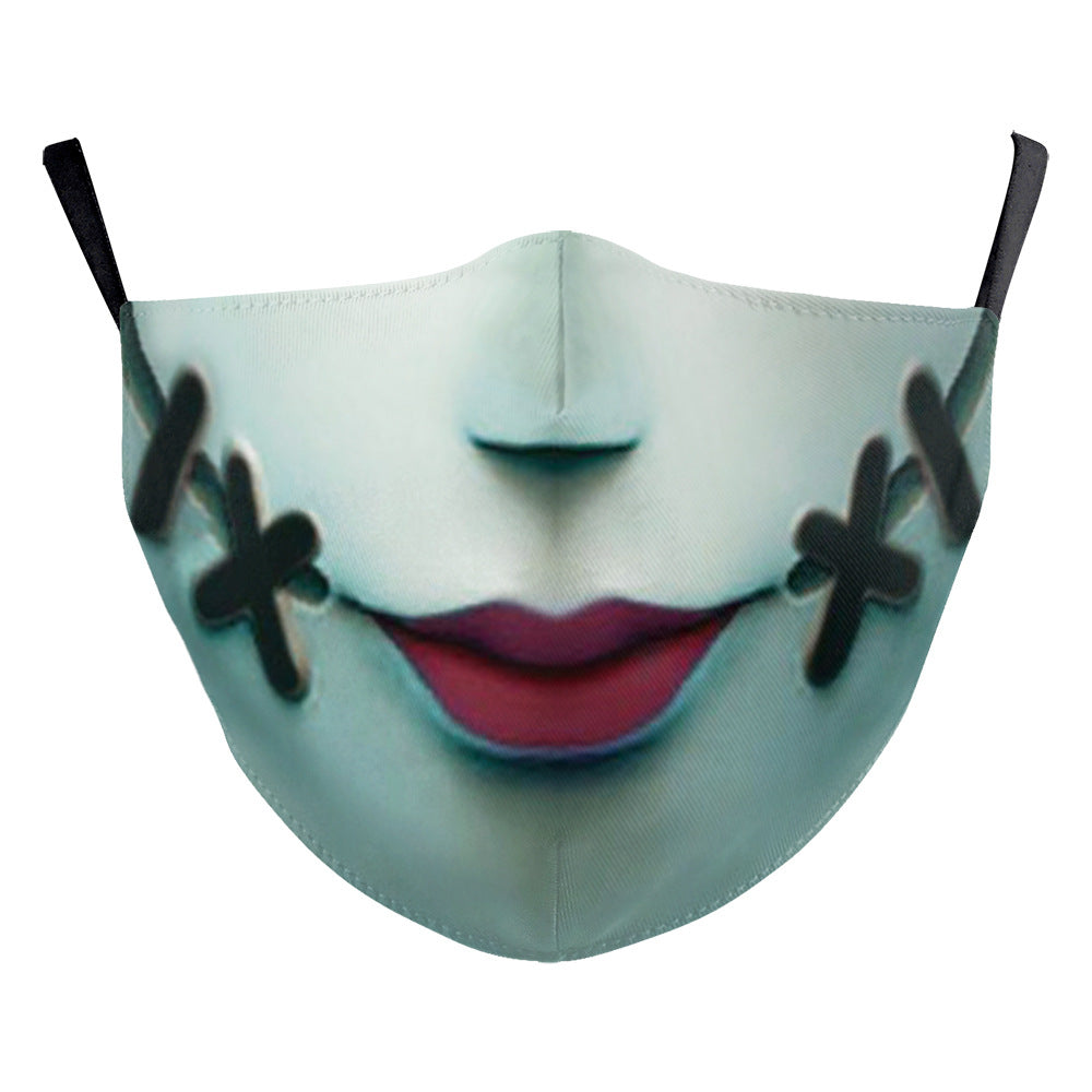 Digital Printing Halloween Clown Funny Double Outdoor Dust Mask