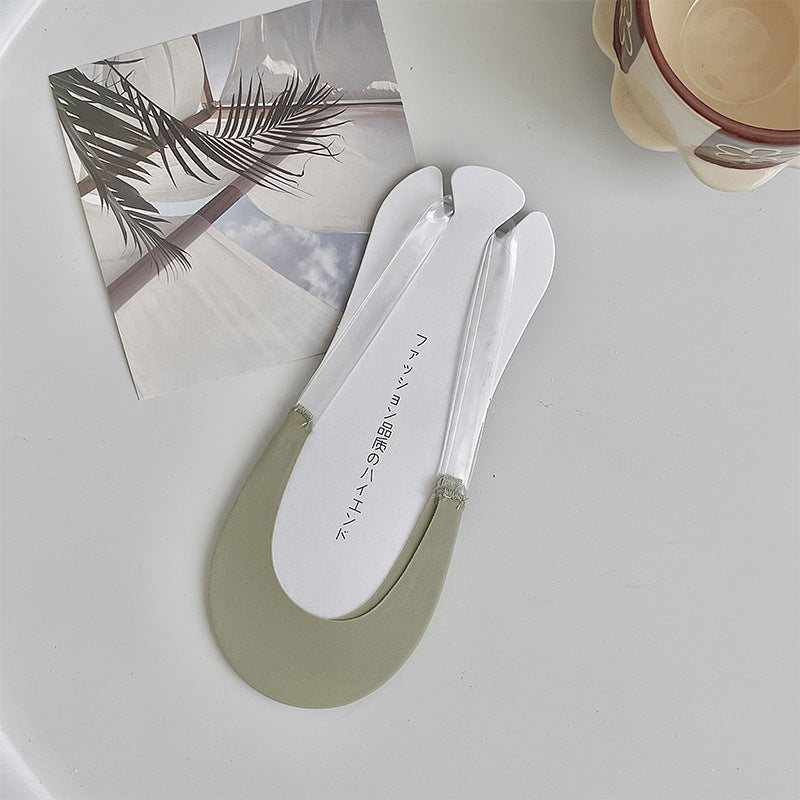 High Heel Socks Women Cotton Ice Silk Boat Socks