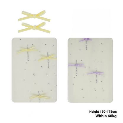 Velvet Bow Rhinestone White Stockings