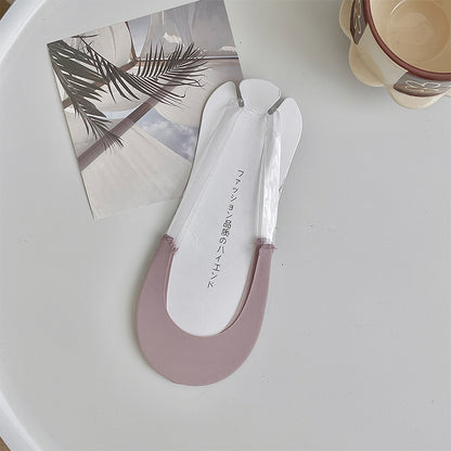 High Heel Socks Women Cotton Ice Silk Boat Socks