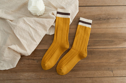 Women's Chunky-knit Rabbit-fur Ankle Socks Mid-calf Length