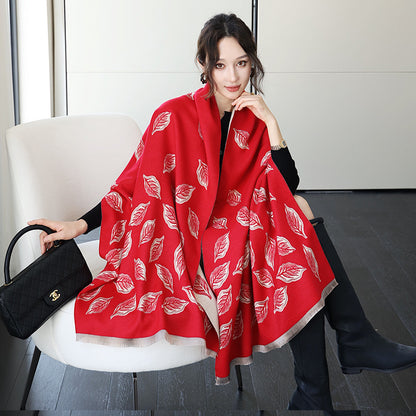 Female Versatile Fashion Thickened Warm Cashmere Scarf