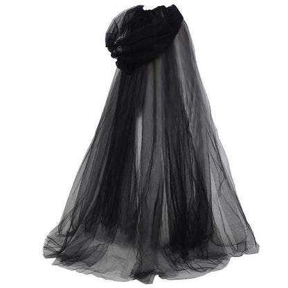 Halloween Ghost Hooded Cloak Death Witch Mesh Cloak Ball Performance Costume