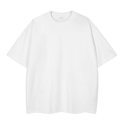 Double Yarn Short Sleeve Sweat-absorbing Cotton T-shirt Top
