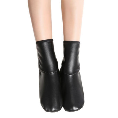 Women's Leather Anti-slip And Velvet High Tube Floor Socks