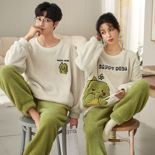 Coral Fleece Couple Household Velvet Pajamas