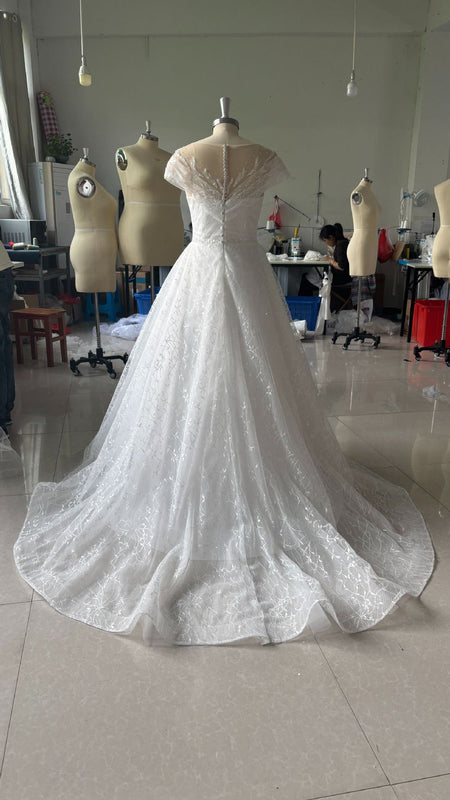 Off-shoulder Light Wedding Dress Bridal Main Yarn Lace Wedding Veil Small Trailing