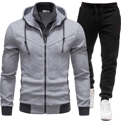Sport-Style Patchwork Jacket And Casual Long-Sleeve Pants