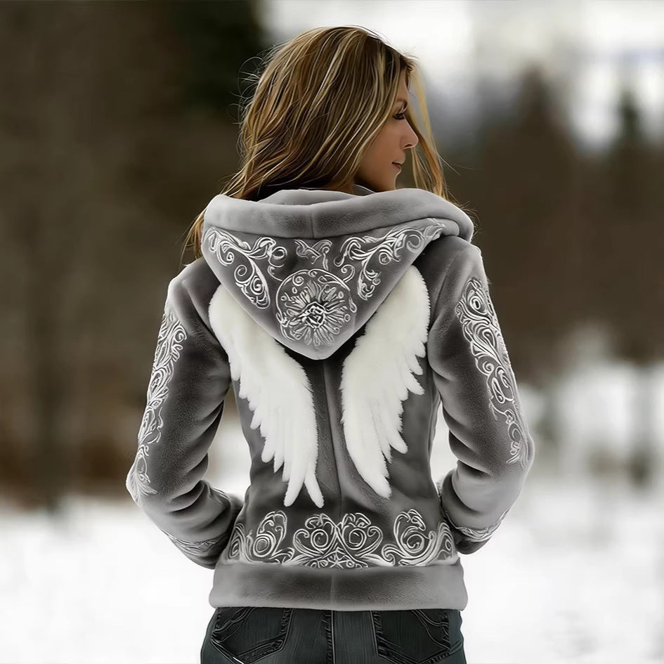 3D Digital Print Fashionable Retro New Zip-Up Hoodie For FallWinter