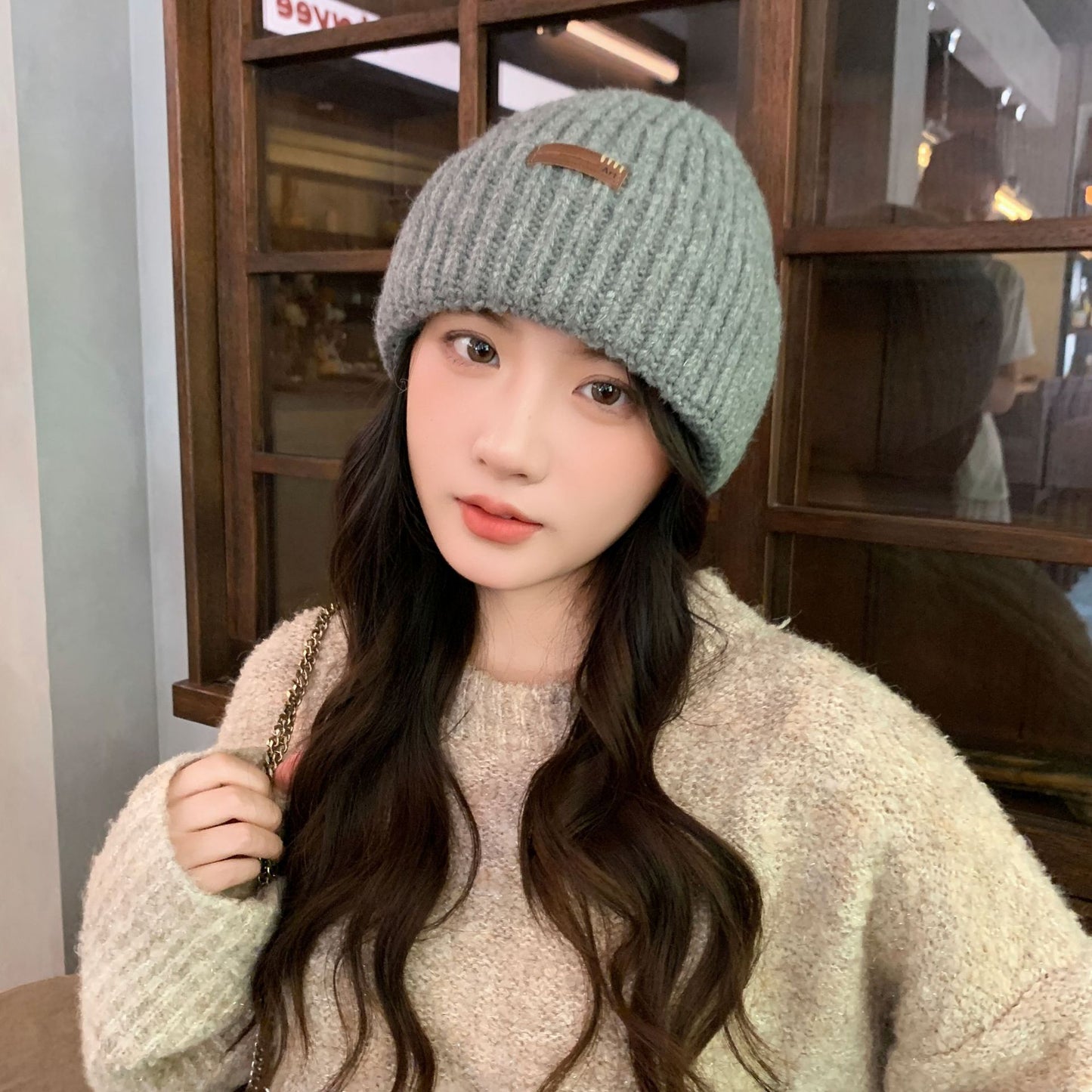 Wool Blend Beanie For Women In Autumn And Winter