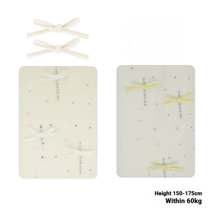 Velvet Bow Rhinestone White Stockings