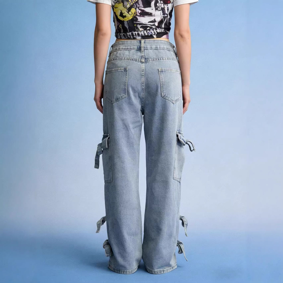 Mid-rise Versatile Womens Jeans In Light Blue