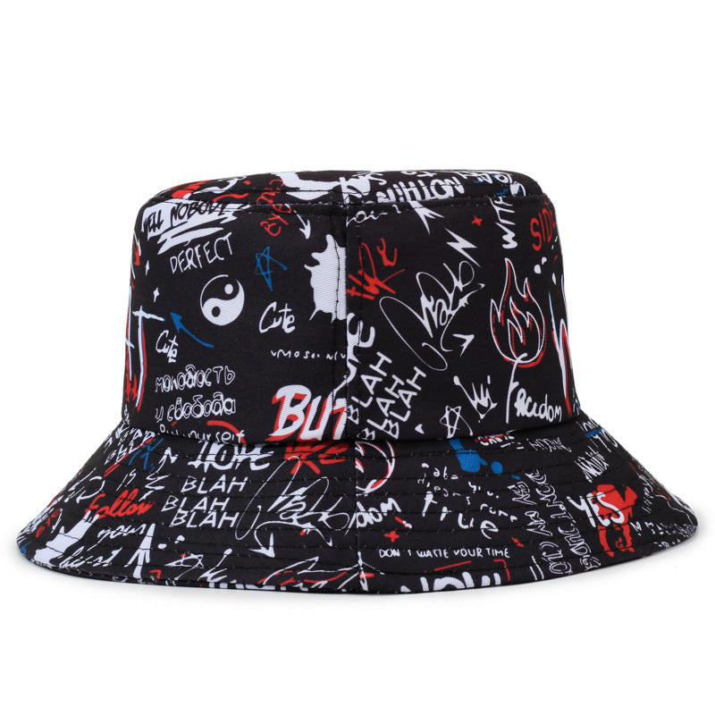 Korean Fashion Graffiti Street Adjustable Fisherman Hat