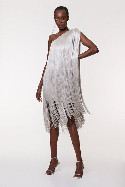 Sleek And Playful Tassel Skirt Party Dress