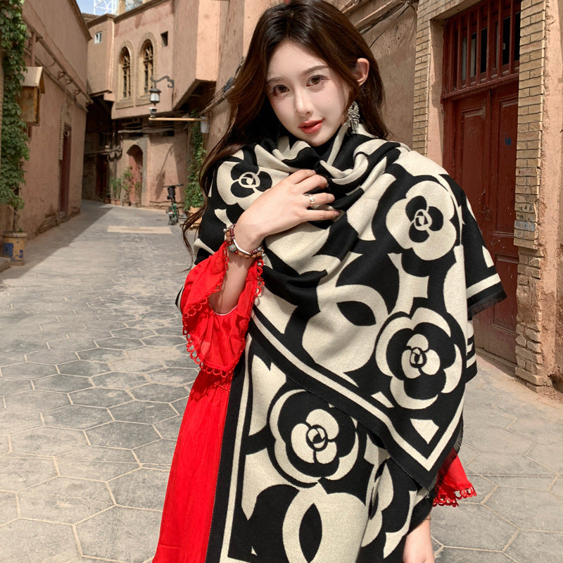 Retro High Sense Artificial Cashmere Scarf