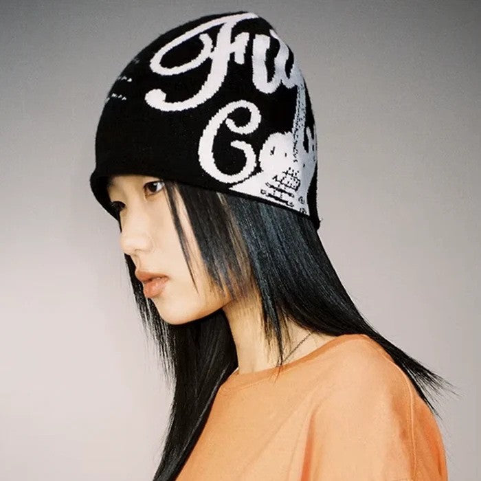 Fashionable Casual Versatile Knitted Hat With Embroidered Letters For Both