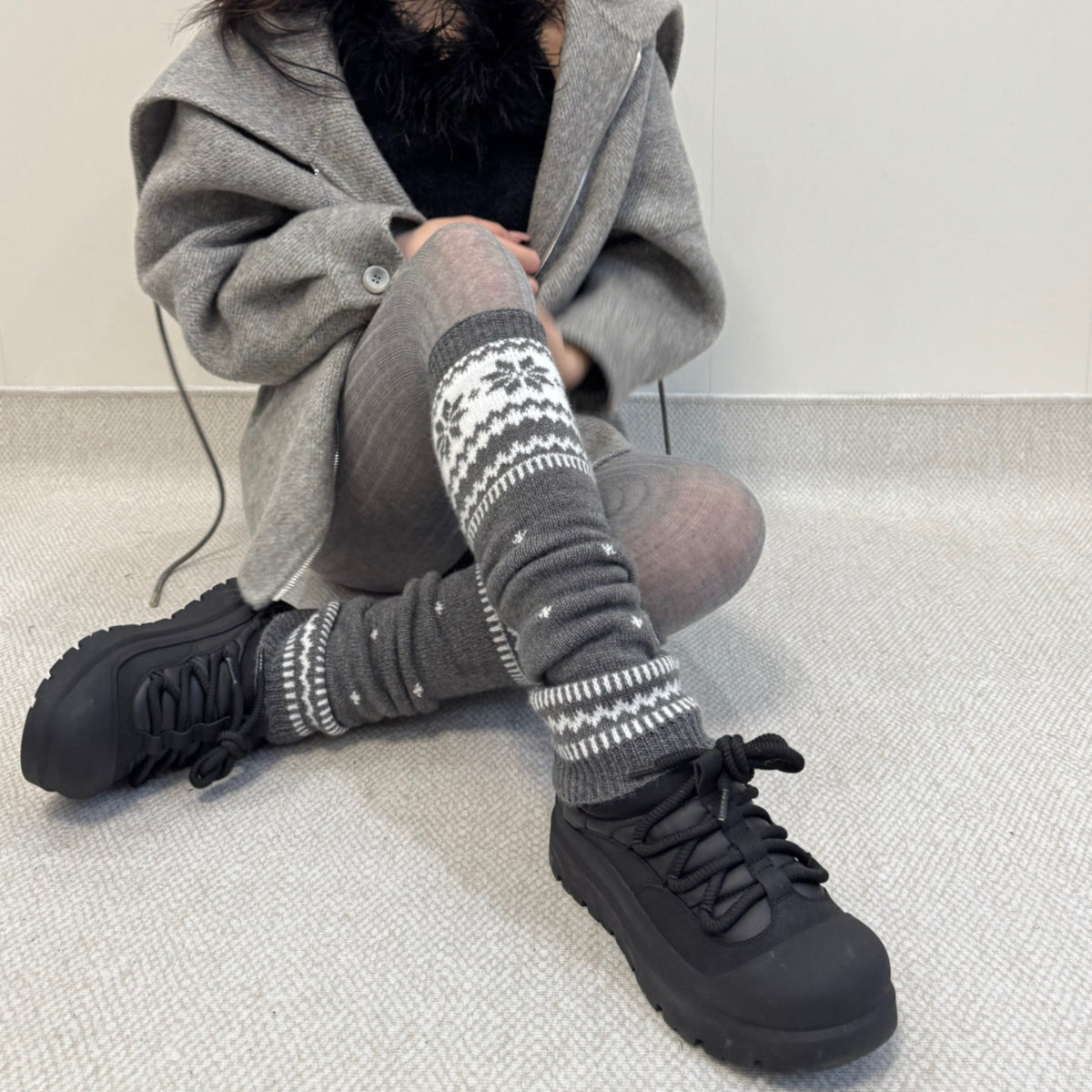 Knitted Thermal Leg Warmers Slouch Socks And Zodiac-year Socks