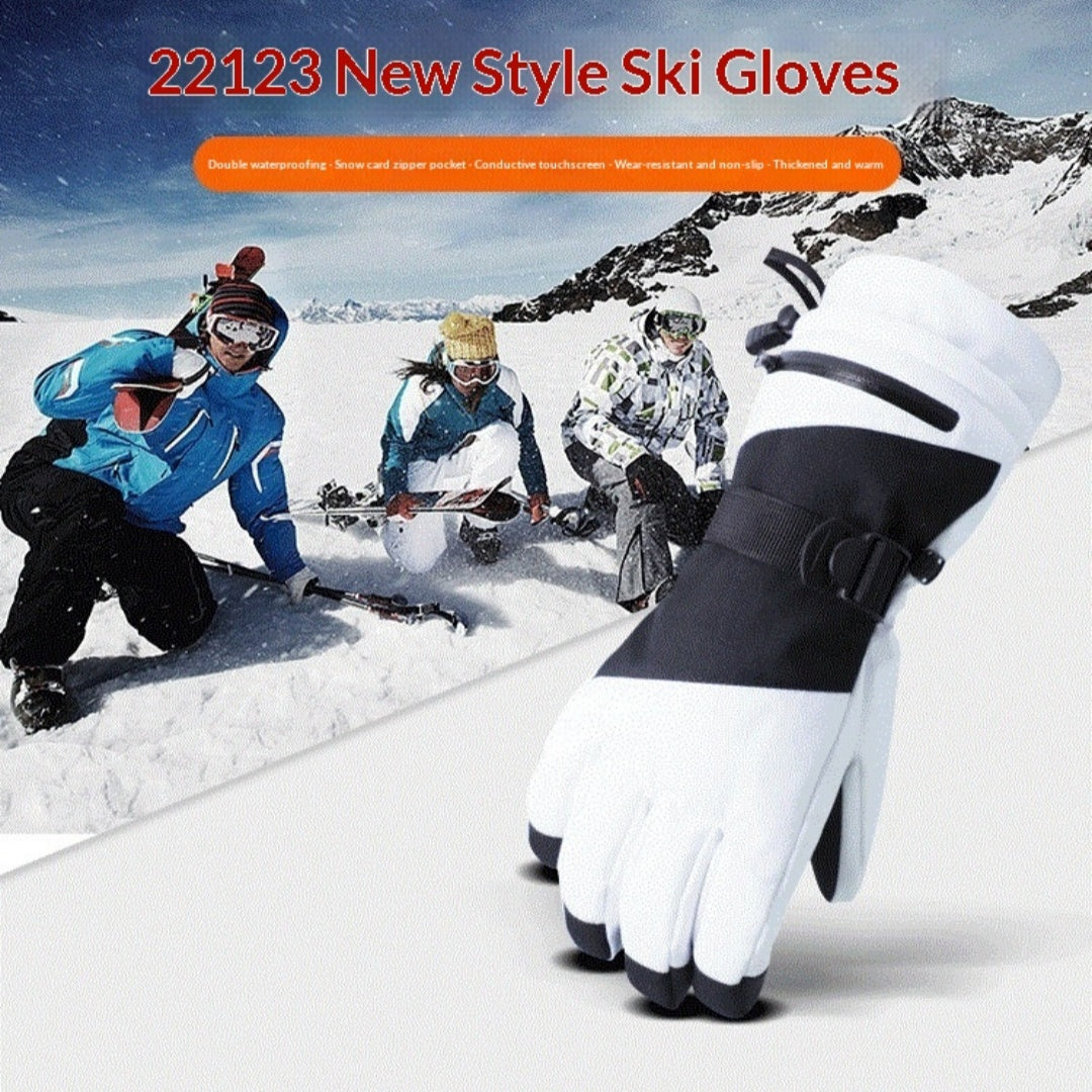 Outdoor Thickened Warm Waterproof And Anti-slip Finger Gloves