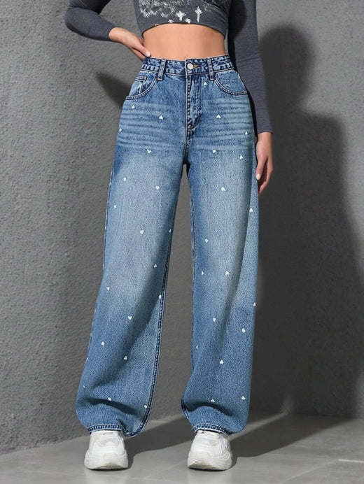 Women's High Waist Loose Jeans