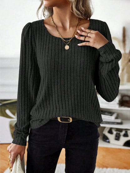Casua Relaxed-fit Solid-color V-neck Sweater