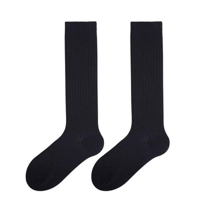 Fashion Show Thin High Socks Versatile See-through Calf Stack Socks Breathable Cotton