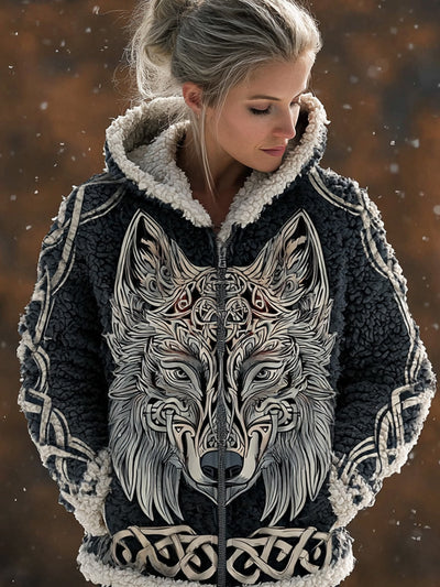 3D Digital Print Fashionable Retro New Zip-Up Hoodie For FallWinter