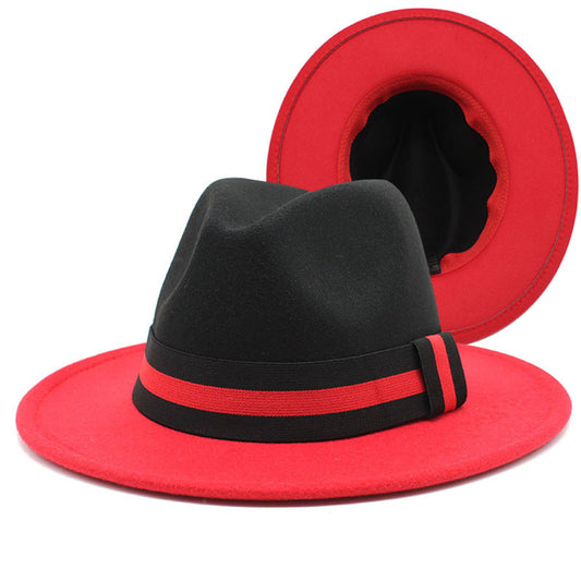 Fashionable Two-tone Patchwork Wool Top Hat