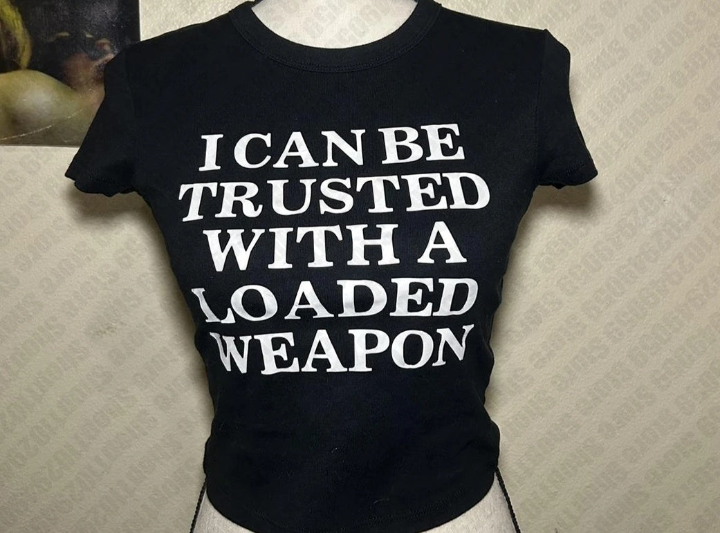 Sexy And Fashionable Women's Short Figure-hugging Crop Top With Letter Print