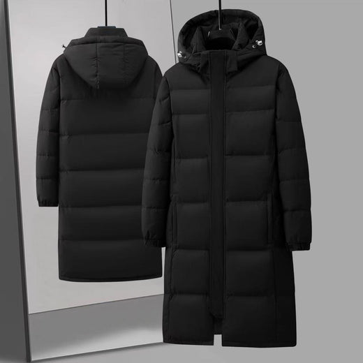 Mid-length Couple Men's And Women's Winter Down Hooded Jacket