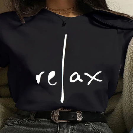 Women's Printed Crew-Neck Plus-Size Short-Sleeve Top
