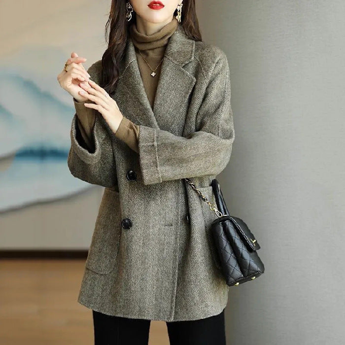 Women's Fashion New Woolen Mid-length Coat