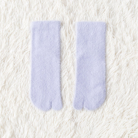 Women's Fleece-lined Thermal Winter Toe Socks Mid-calf Thick Warm