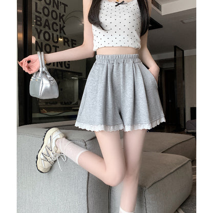 Loose-fitting A-line Wide-leg Hot Pants For Lounging And Working Out At Home