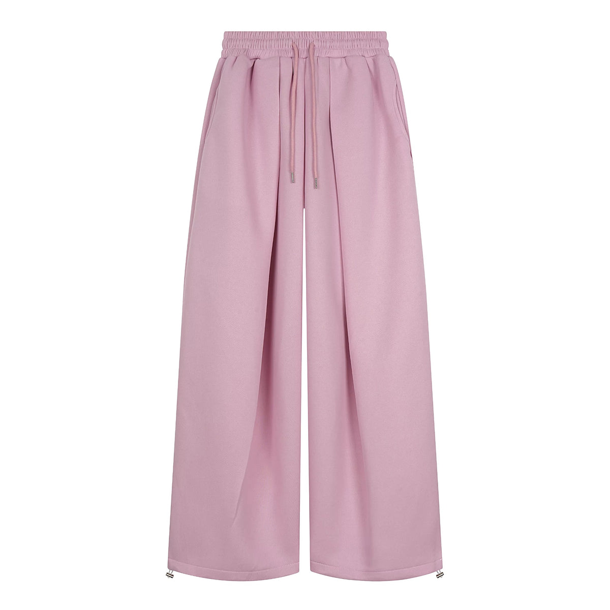 Embroidered Pleated Drawstring Sweatpants For Women Loose Straight Fit