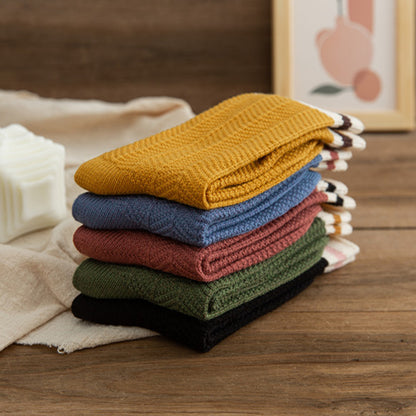 Women's Chunky-knit Rabbit-fur Ankle Socks Mid-calf Length