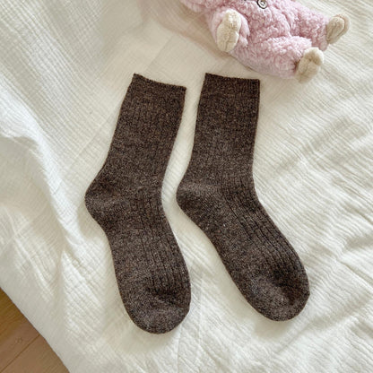 Anti-pilling Wool Socks For Women Autumn And Winter Mid-calf Socks Thickened