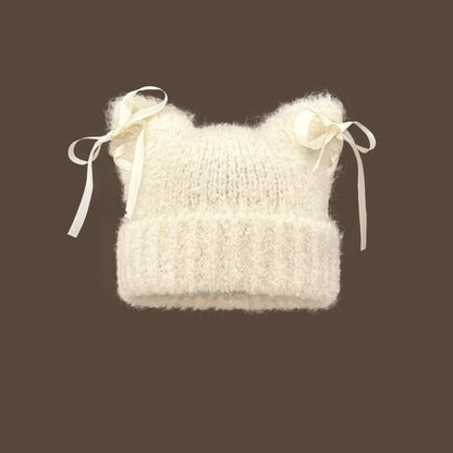 Bow-knot Knitted Casual Hat For Women