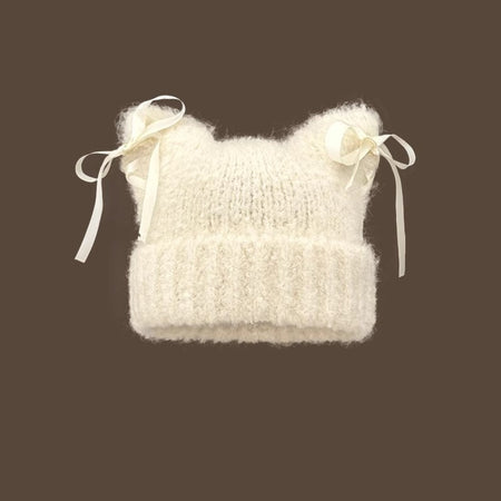Bow-knot Knitted Casual Hat For Women