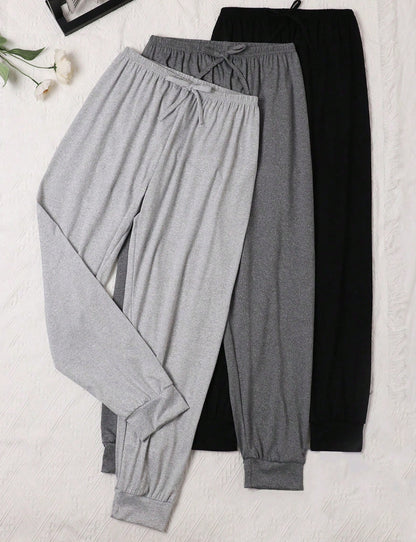 Womens Comfortable Solid-Color Retro Casual Ankle-Fit Pants