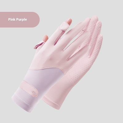 Ice Silk Sun Protection Gloves Lightweight Anti-slip Touch Screen UV Protection