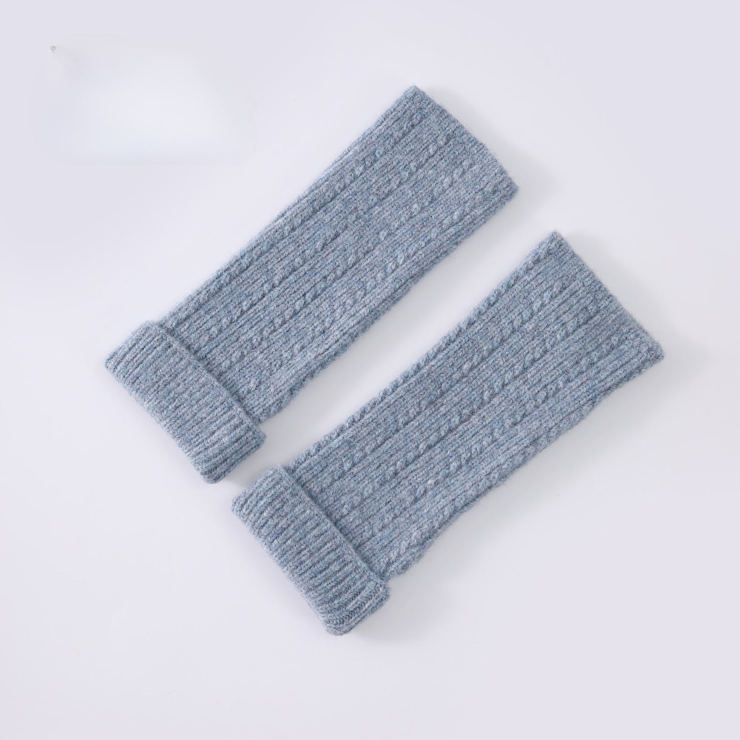 Knitted Fingerless Wool-blend Thermal Knit Gloves