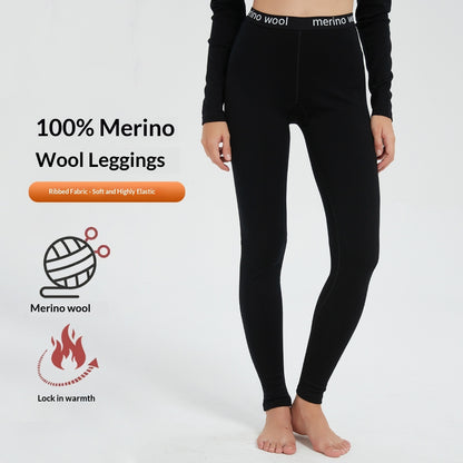 Womens Merino Wool Base-Layer Pants Outdoor Quick-Dry Tights