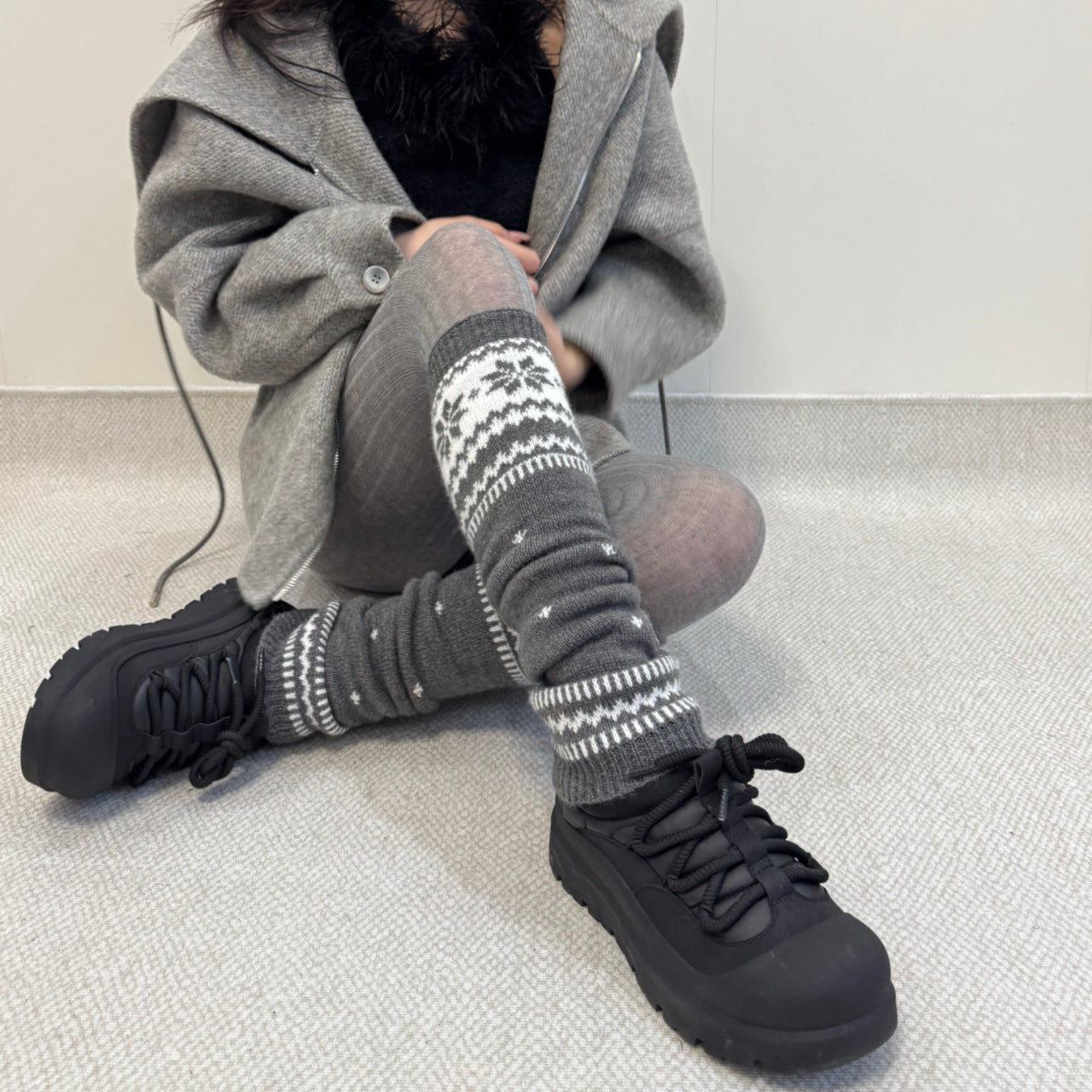 Knitted Thermal Leg Warmers Slouch Socks And Zodiac-year Socks