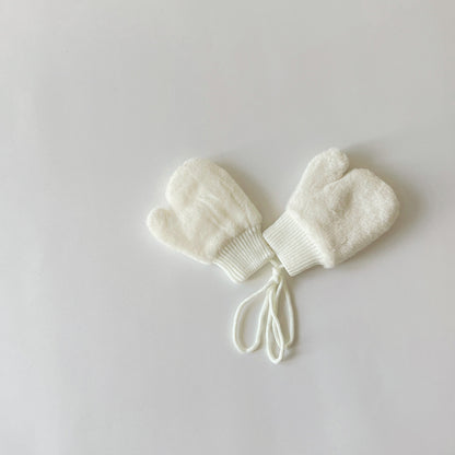 Fleece-lined Warm Finger Halter Baby Gloves