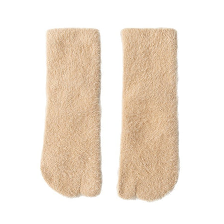 Women's Fleece-lined Thermal Winter Toe Socks Mid-calf Thick Warm