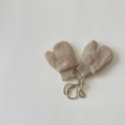 Fleece-lined Warm Finger Halter Baby Gloves