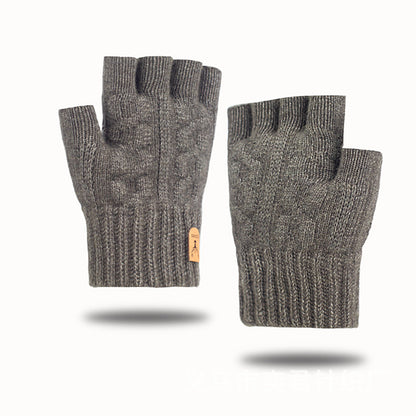 Half-finger Alpaca Wool Warm Knitted Gloves