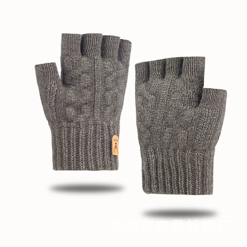 Half-finger Alpaca Wool Warm Knitted Gloves