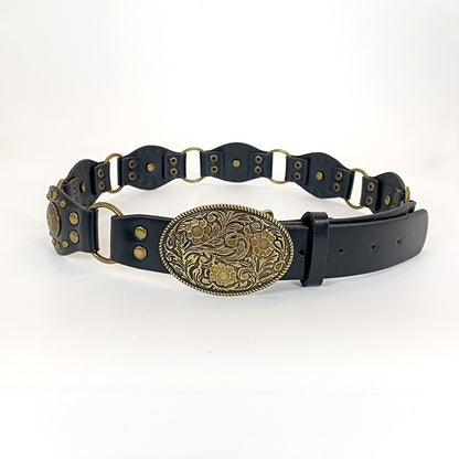 Retro Denim Female Ornament With Skirt All-matching Rivets Belt Fashion Waist Seal