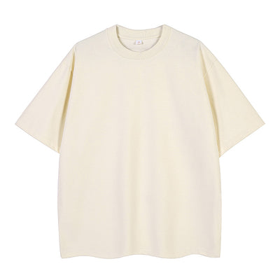 Double Yarn Short Sleeve Sweat-absorbing Cotton T-shirt Top
